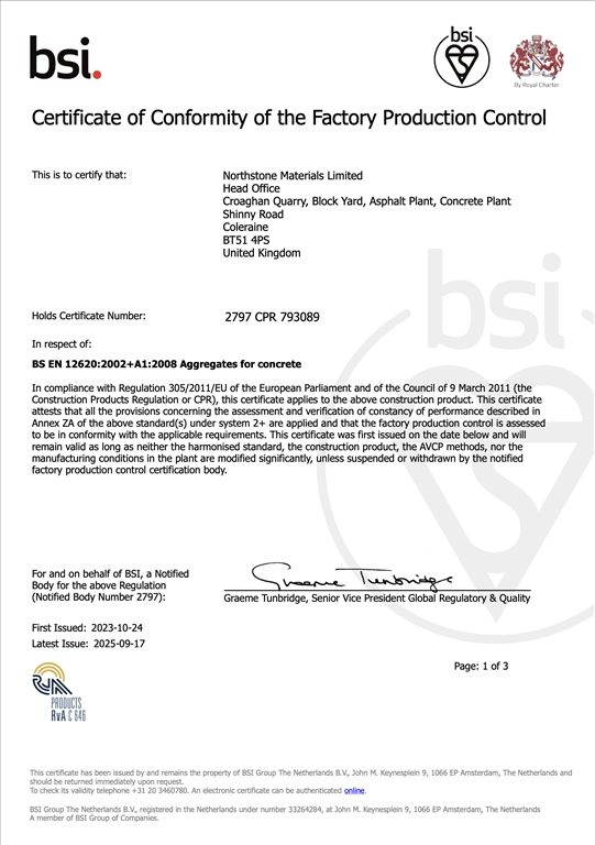 12QC29 Aggs for Concrete FPC 2+ CPR 793089 Issue 17.09.2025